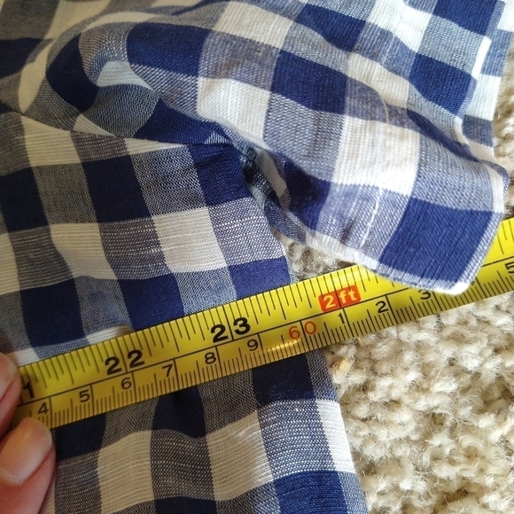 Onia Men’s gingham Linen Blend Button Down Shirt XL Resortwear top - Picture 5 of 8